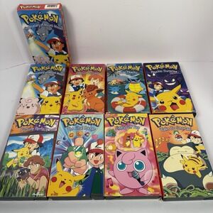 Pokémon Vintage 1990's VHS Lot – 9 Tapes Pikachu, Snorlax, Jiggly Puff Pop